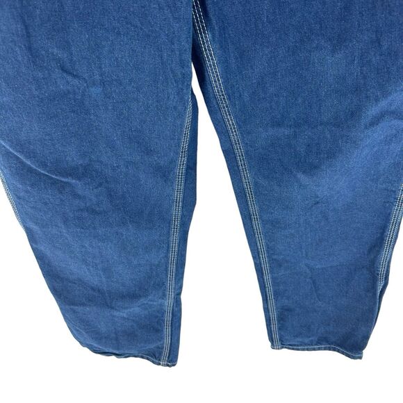 Carhartt Jeans Mens 42 x 32 Blue Flame Resistant Straight Work Utility Denim - Picture 7 of 16